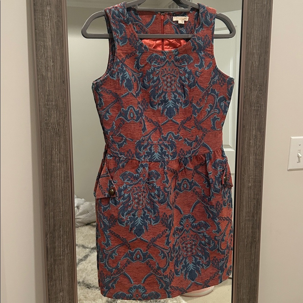 Tulle Red and Blue Textured Dress